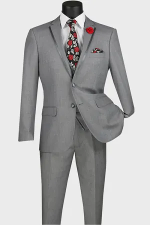 Light Grey 3 Piece Notch Lapel Tuxedo