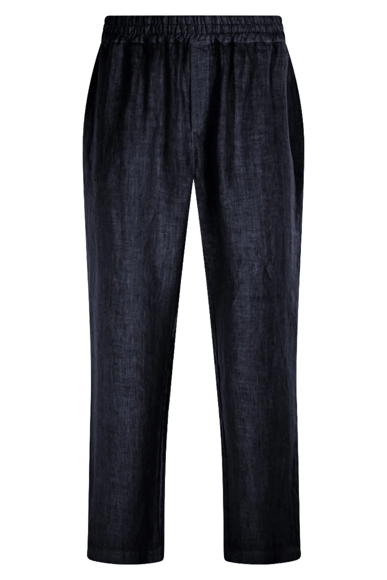 Linen Pants With Rib And Back Pockets