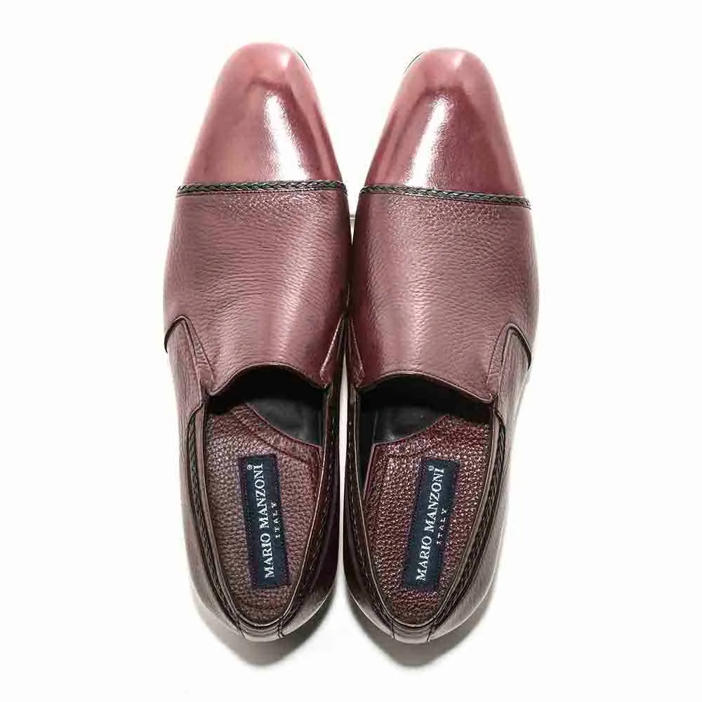 Mario Manzoni Burgundy Genuine Deer Skin Double Gore Slip-On