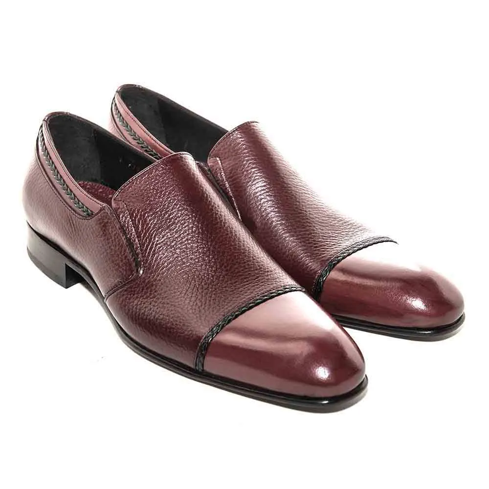 Mario Manzoni Burgundy Genuine Deer Skin Double Gore Slip-On