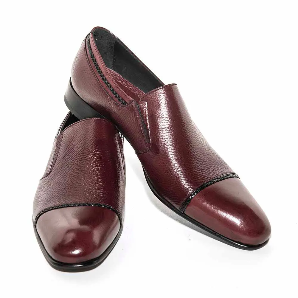 Mario Manzoni Burgundy Genuine Deer Skin Double Gore Slip-On