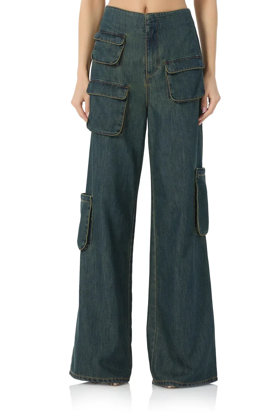 Maxwell Wide Leg Cargo Pant Tinted Wash