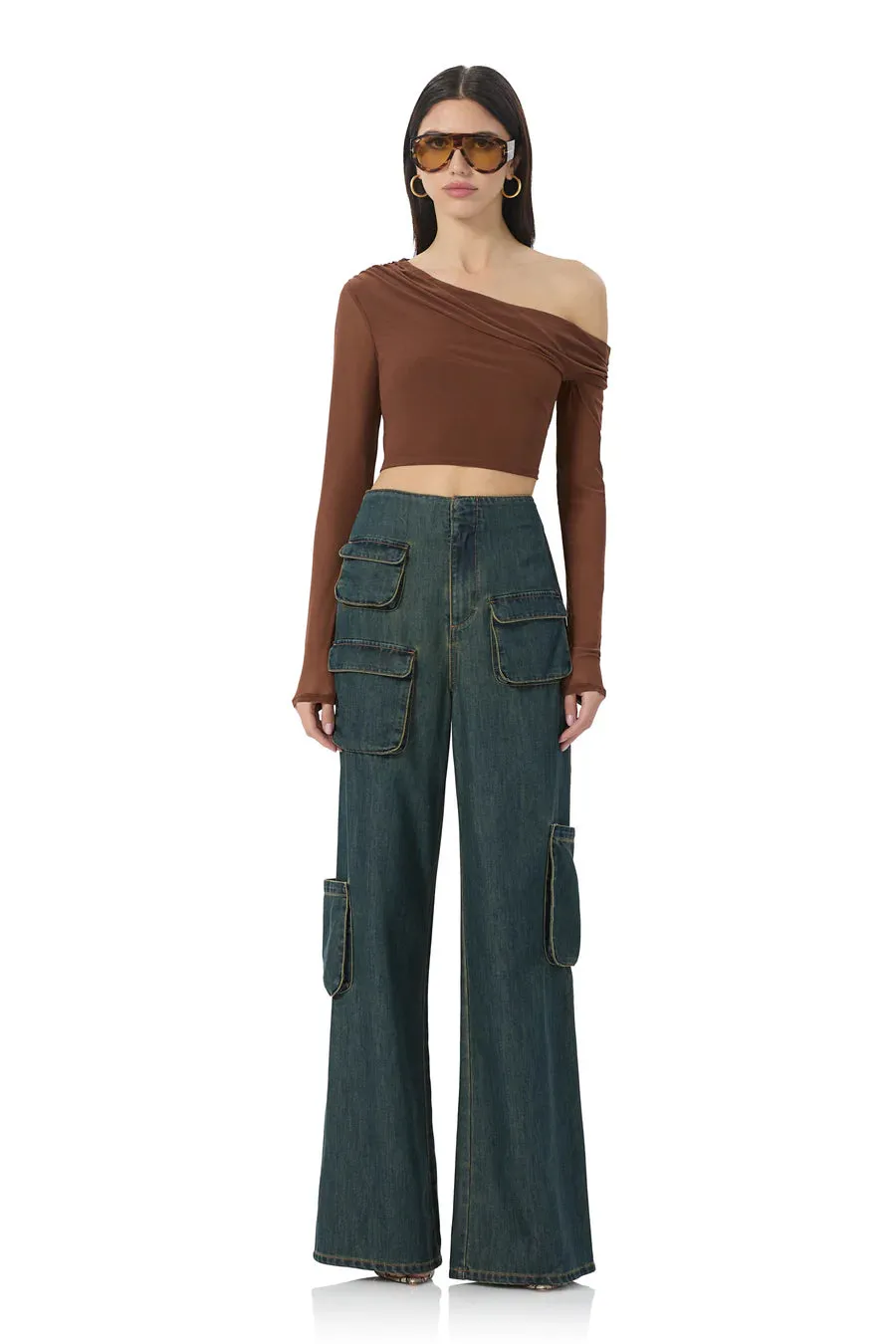 Maxwell Wide Leg Cargo Pant Tinted Wash