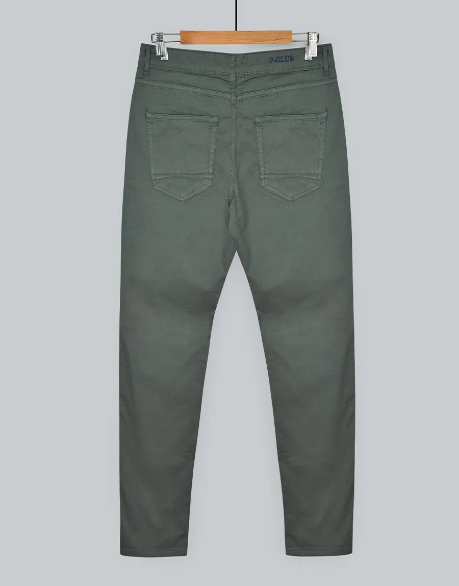 Men's Regular Fit Cotton Pant - Olive