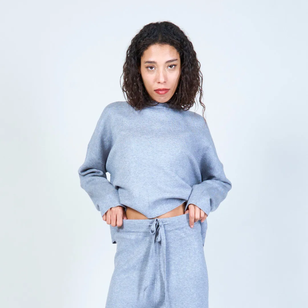 Minimalist knit sweater and wide-leg pants set wholesale