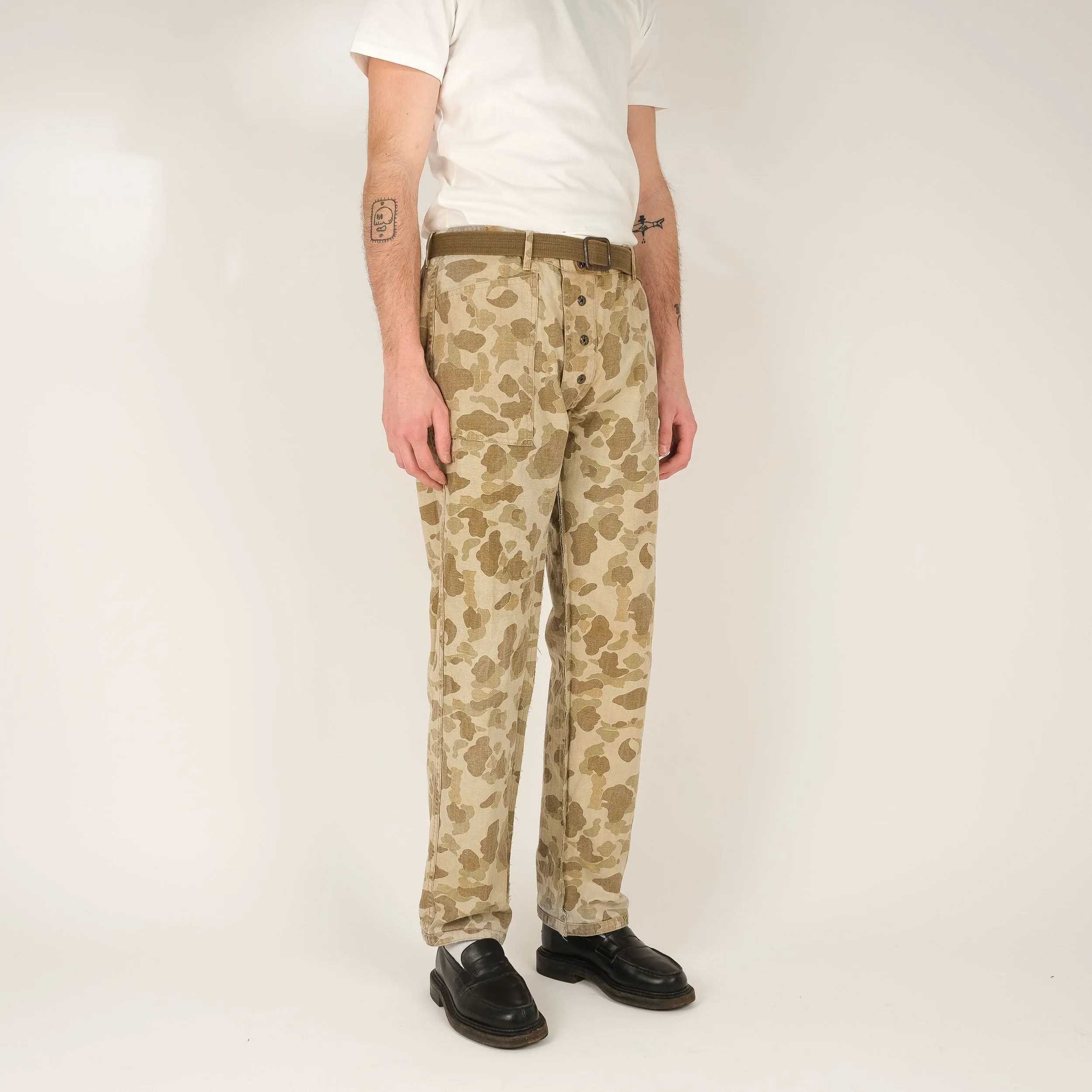 MODIFIED USMC P44 FROGSKIN REVERSIBLE HBT CAMO PANTS