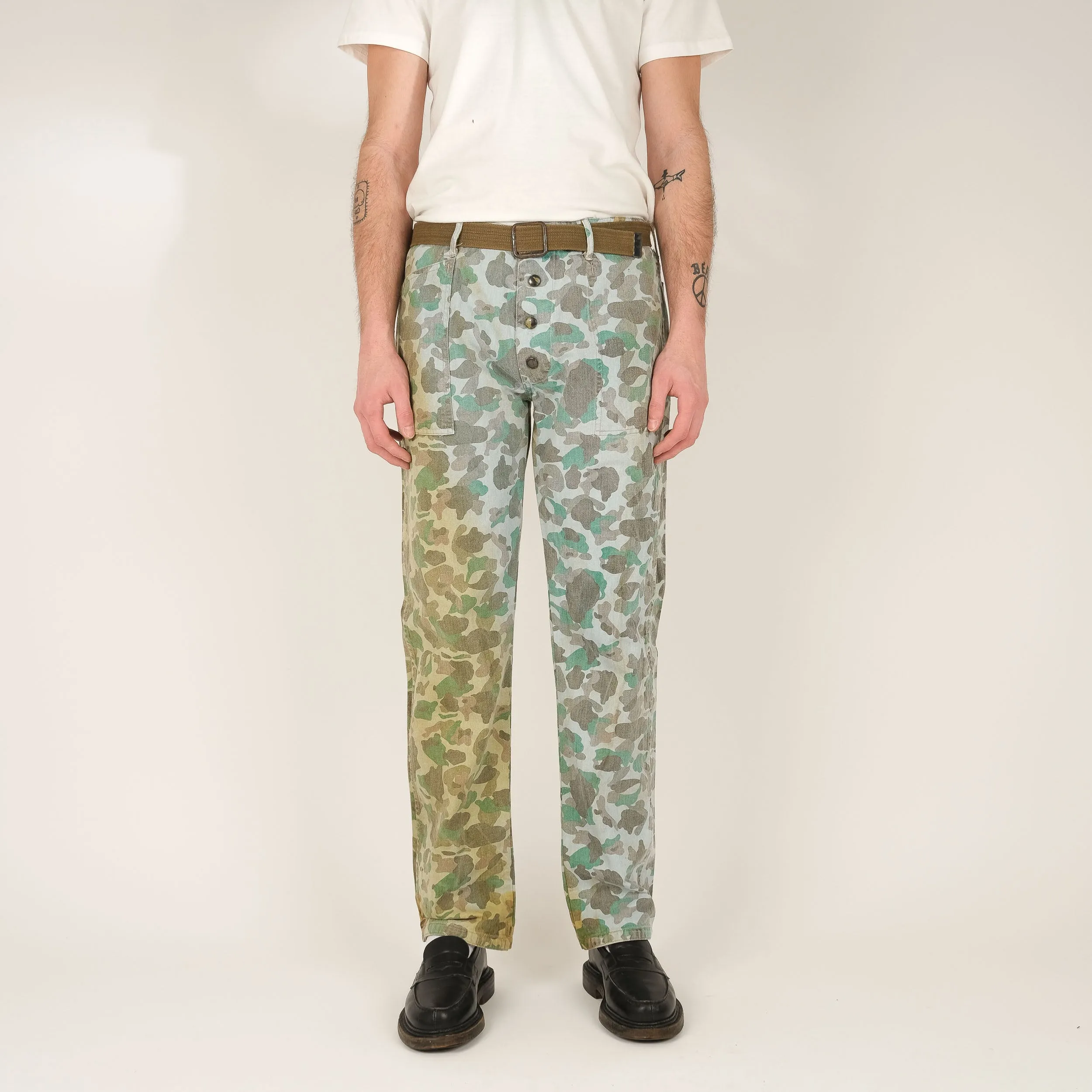 MODIFIED USMC P44 FROGSKIN REVERSIBLE HBT CAMO PANTS