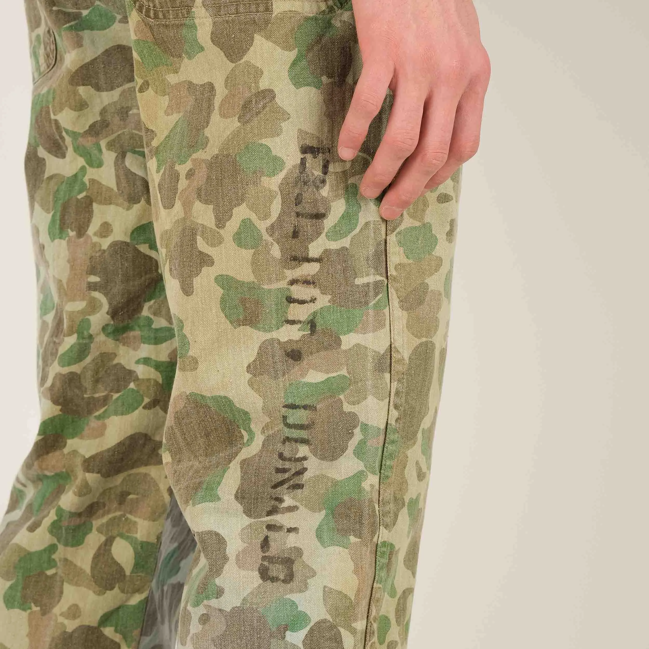 MODIFIED USMC P44 FROGSKIN REVERSIBLE HBT CAMO PANTS