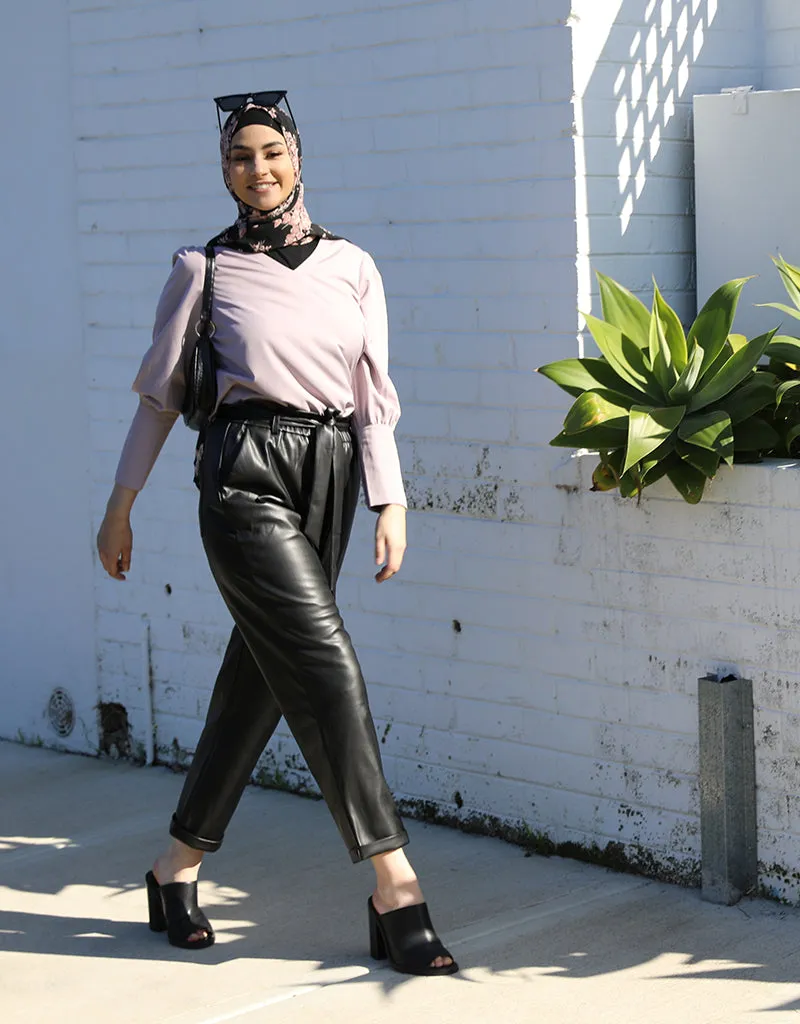 Modish Leather Ruffle Pants