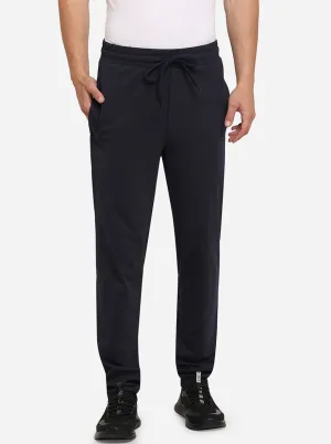 Navy Blue Solid Regular Fit Track Pants | Greenfibre