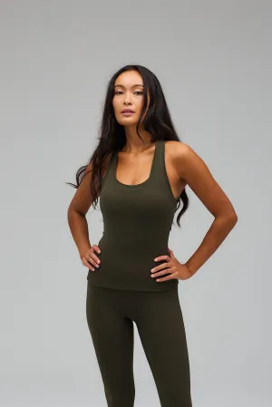 Neaty Racer Tank Top - Forest Green