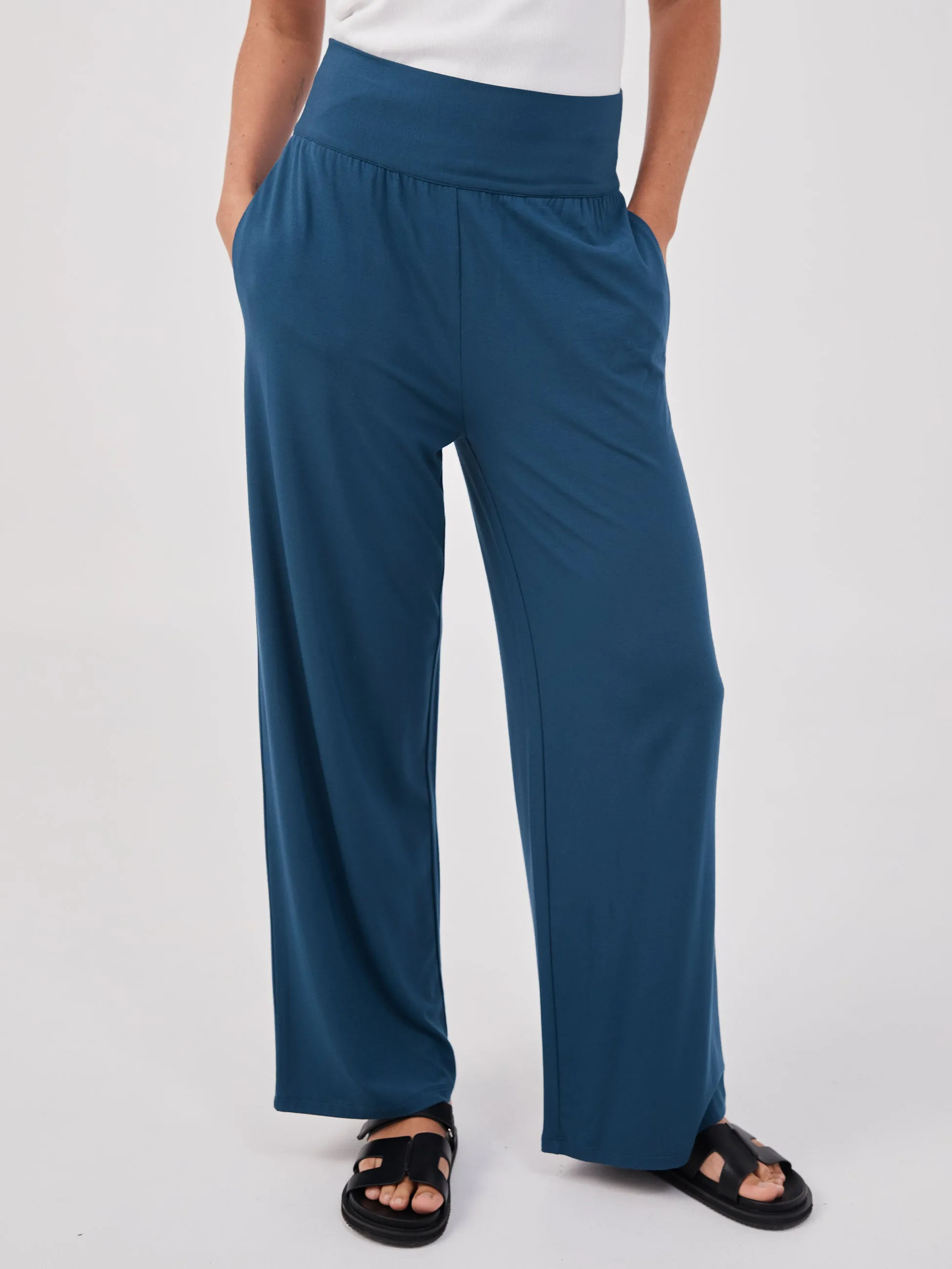 Nomad Modal Wide Leg Pant - Teal