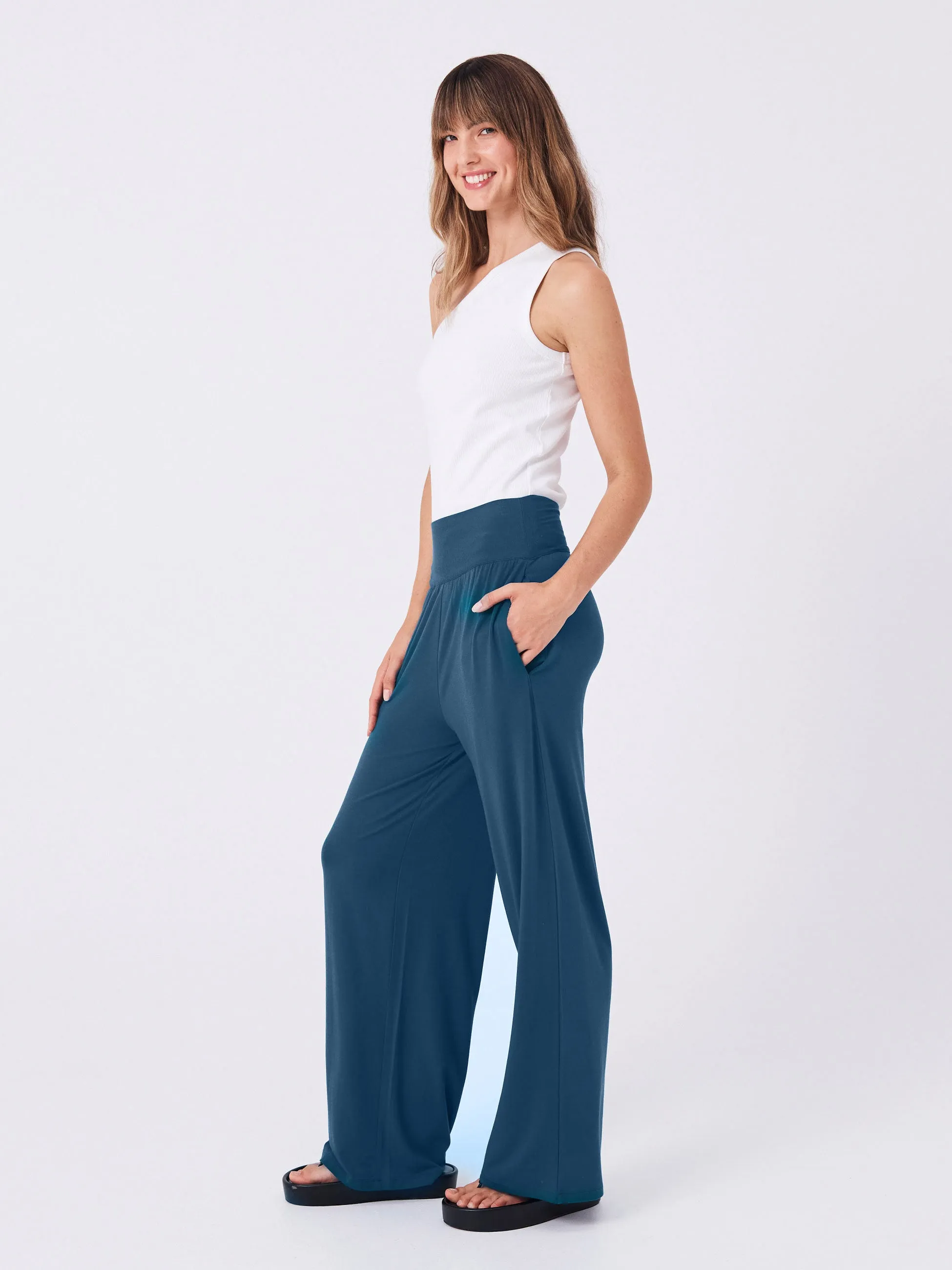 Nomad Modal Wide Leg Pant - Teal