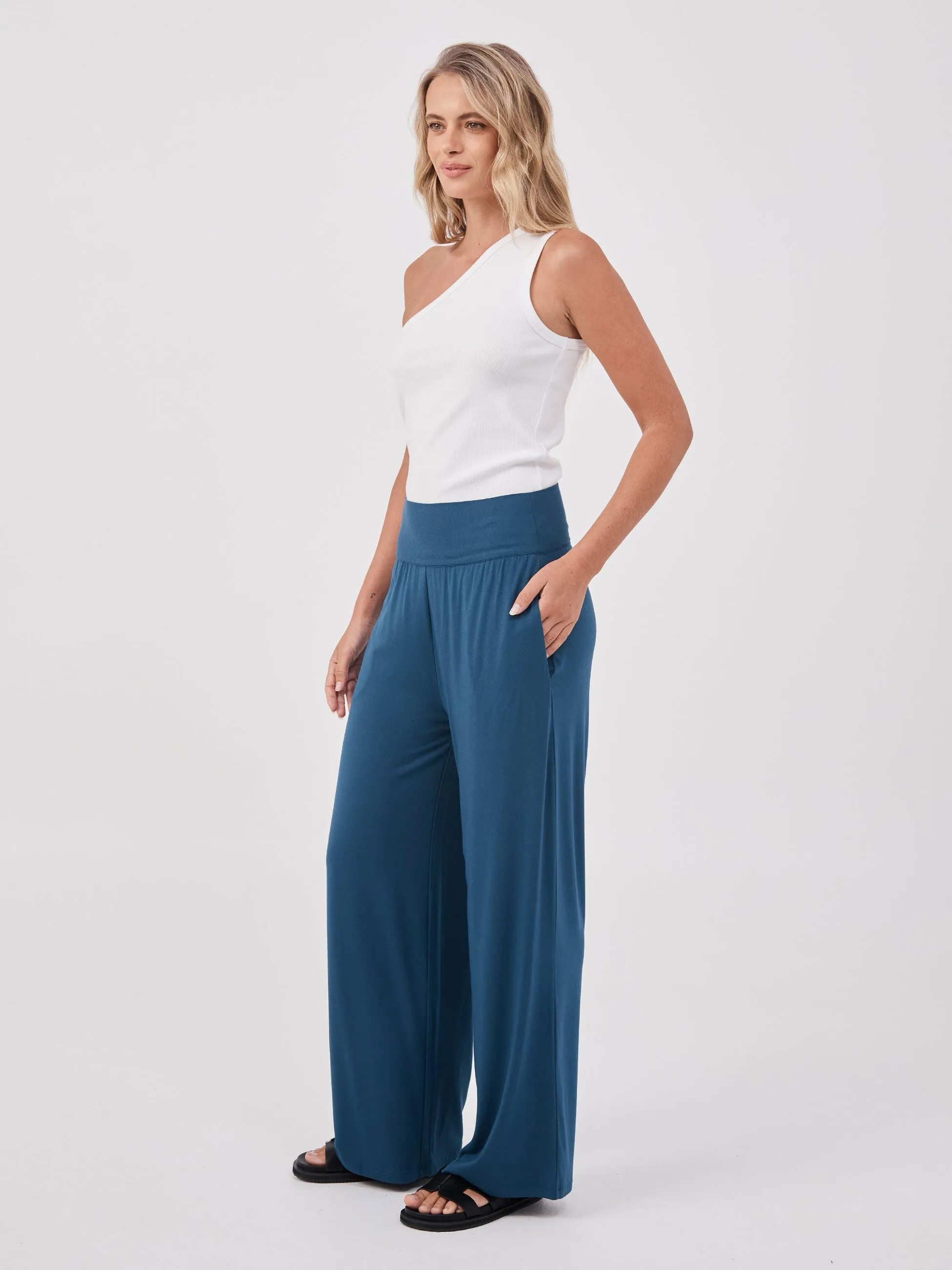 Nomad Modal Wide Leg Pant - Teal