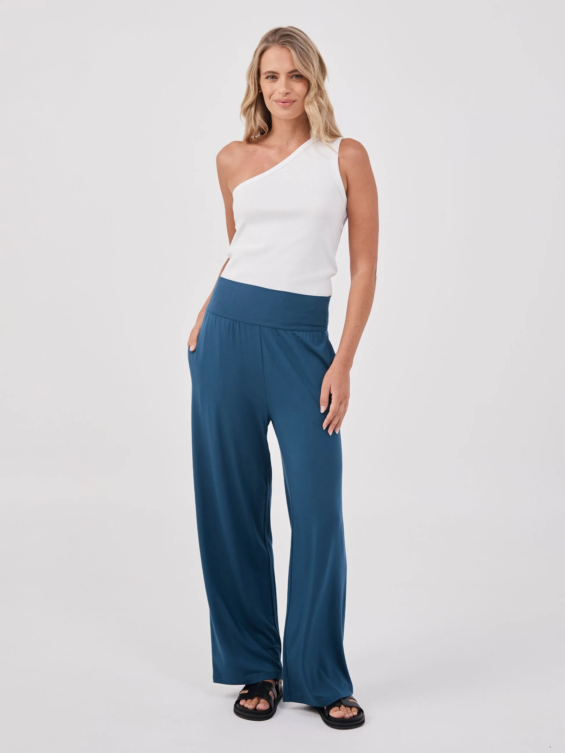 Nomad Modal Wide Leg Pant - Teal