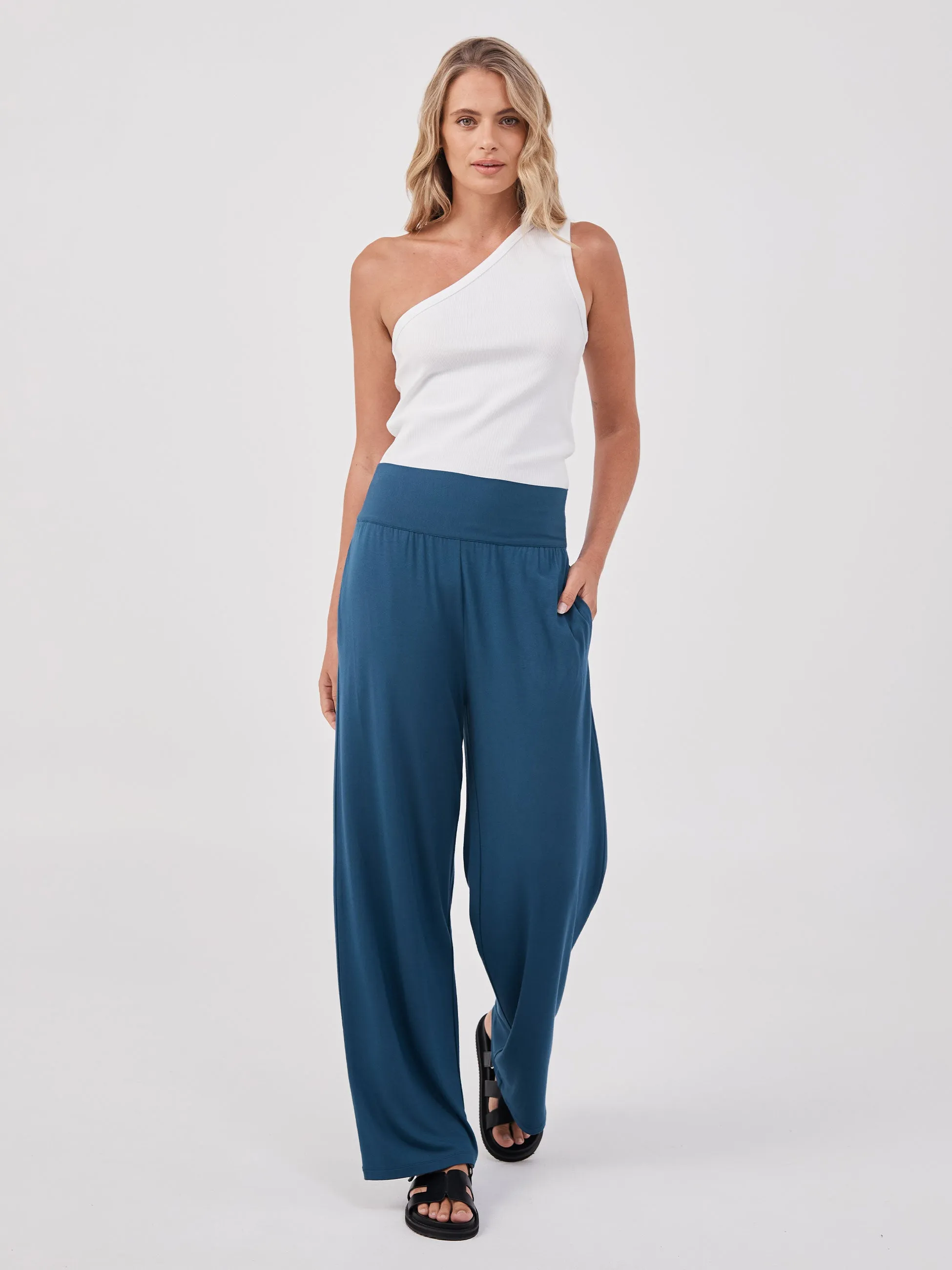 Nomad Modal Wide Leg Pant - Teal