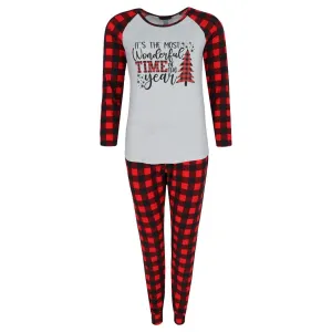 Not a Morning Person Women's Buffalo Check Long Sleeve Pajama Set