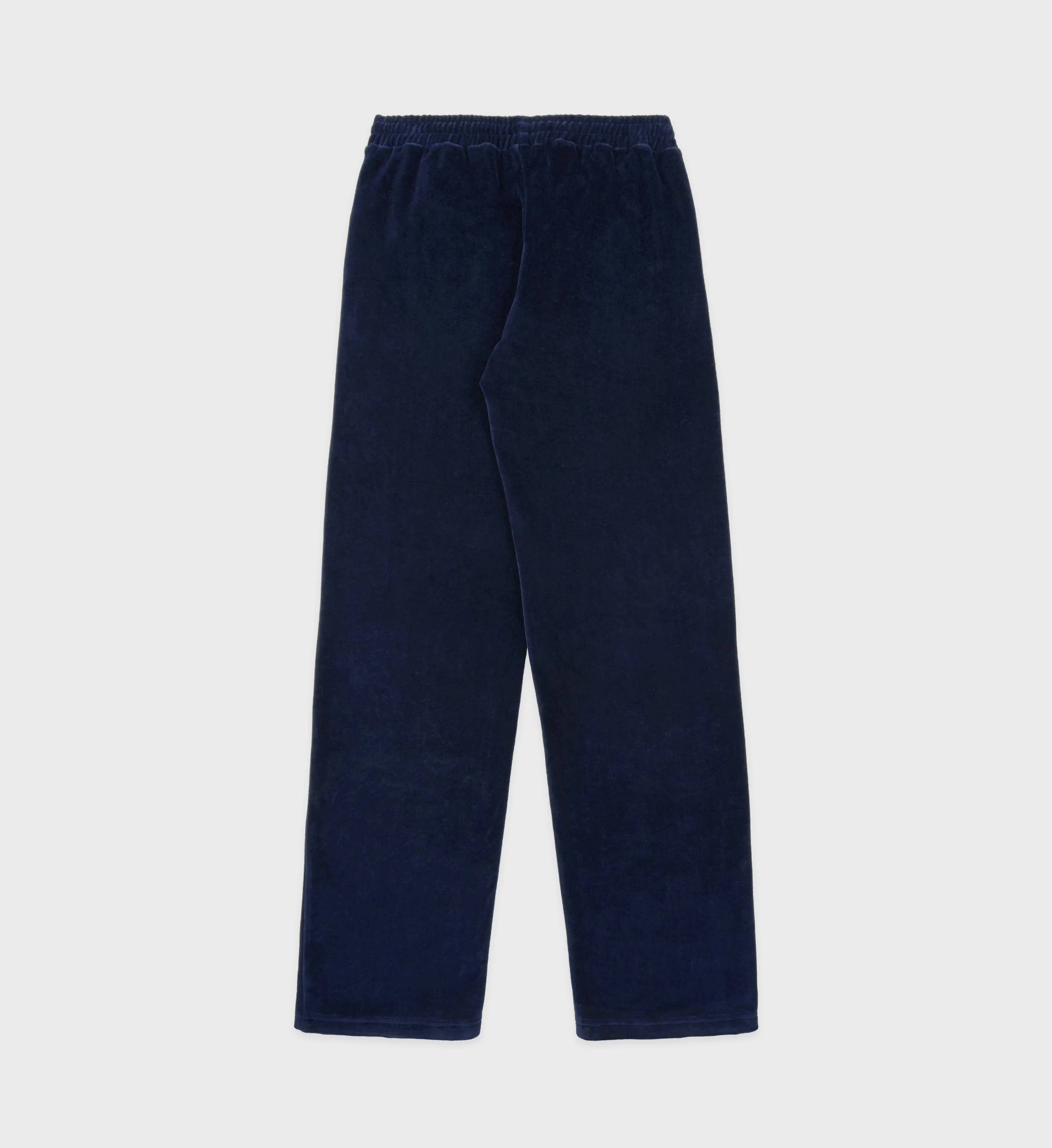 NY Crest Velour Track Pant - Navy/Cream