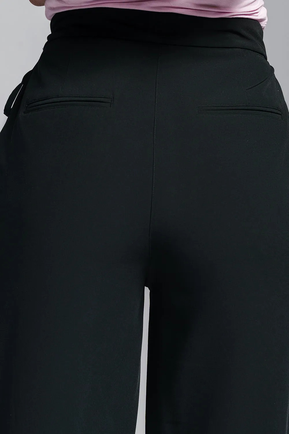 Nyx Black Tie-up Korean Pants