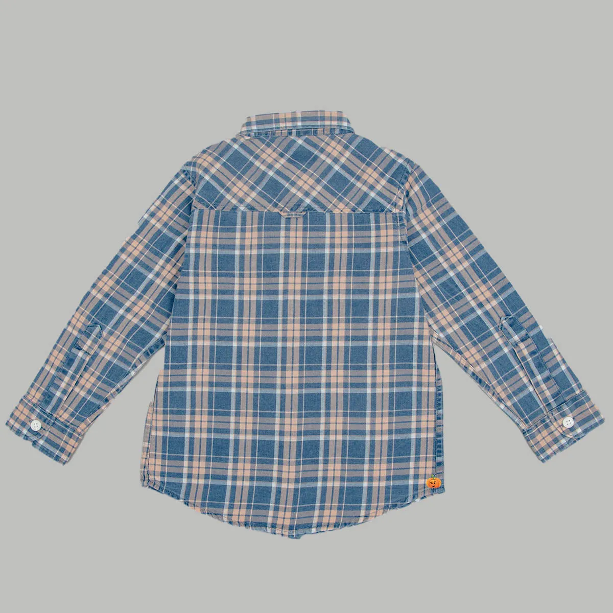 Peach Check Patterns Shirt for Boys