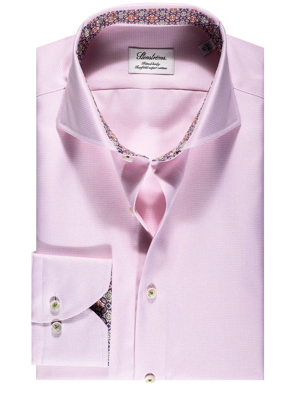 Pink Puppytooth Inlay Fitted Shirt