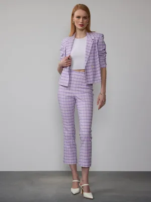 Plaid Slim Ankle Pants