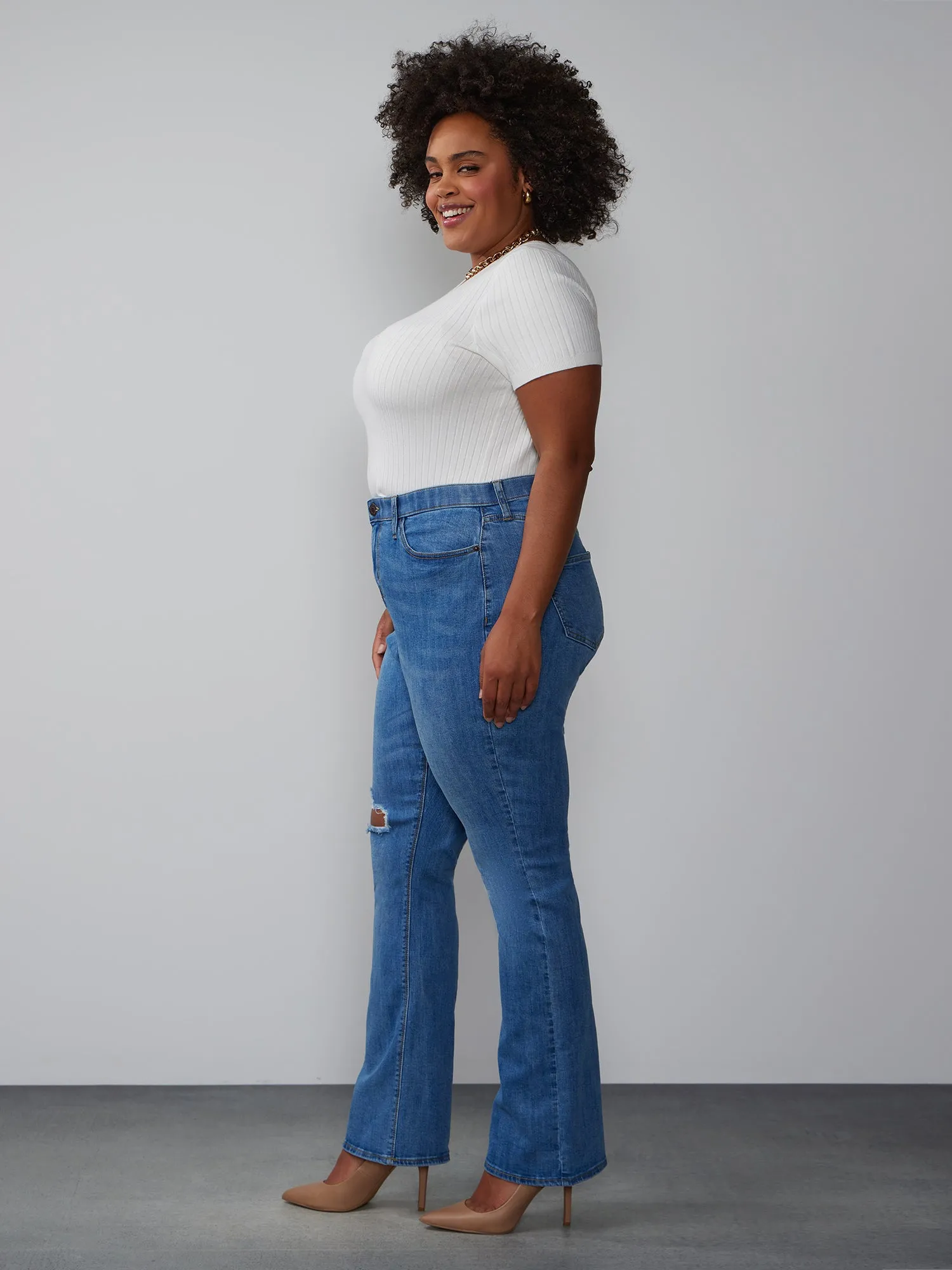 Plus High Rise Bootcut Jeans