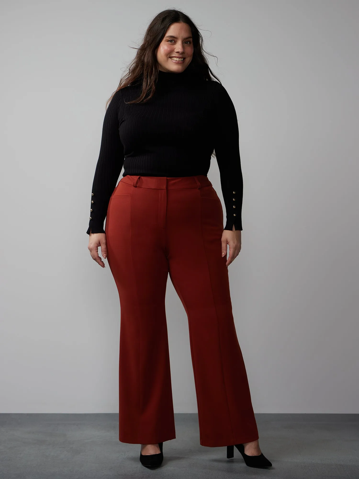 Plus Seamed Slim Bootcut Pants