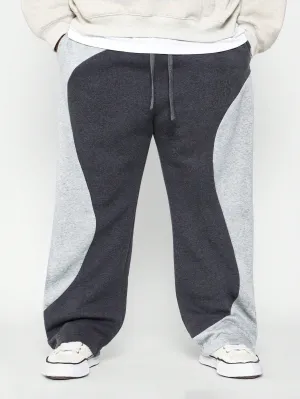 Plus Size Straight Fit Colour Block Curve Panel Sweatpants