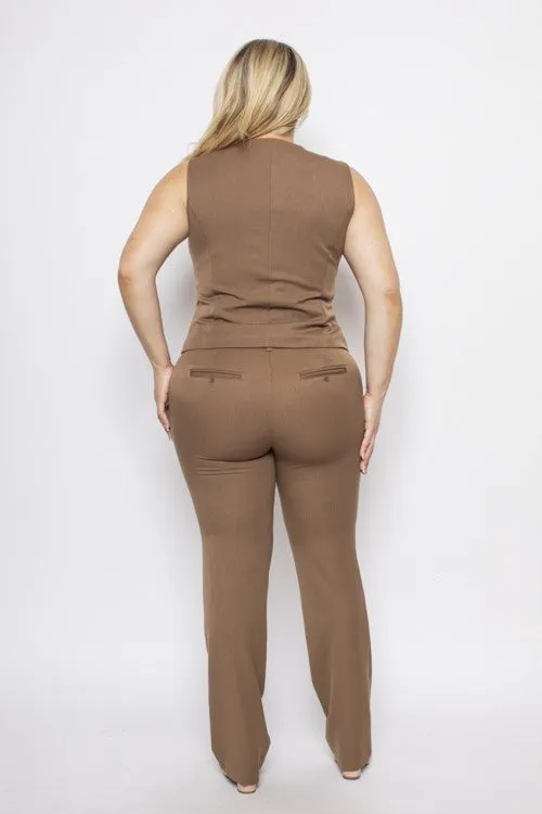 Plus Size Straight Leg Trouser Pants