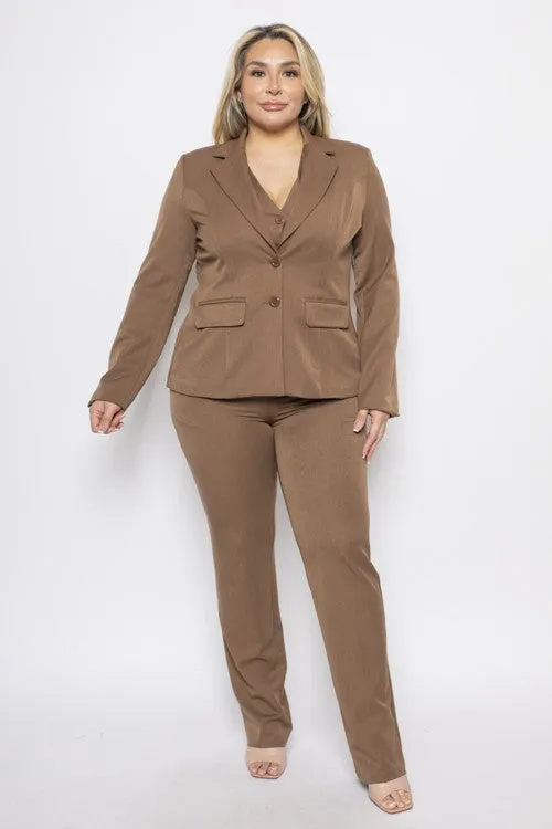 Plus Size Straight Leg Trouser Pants