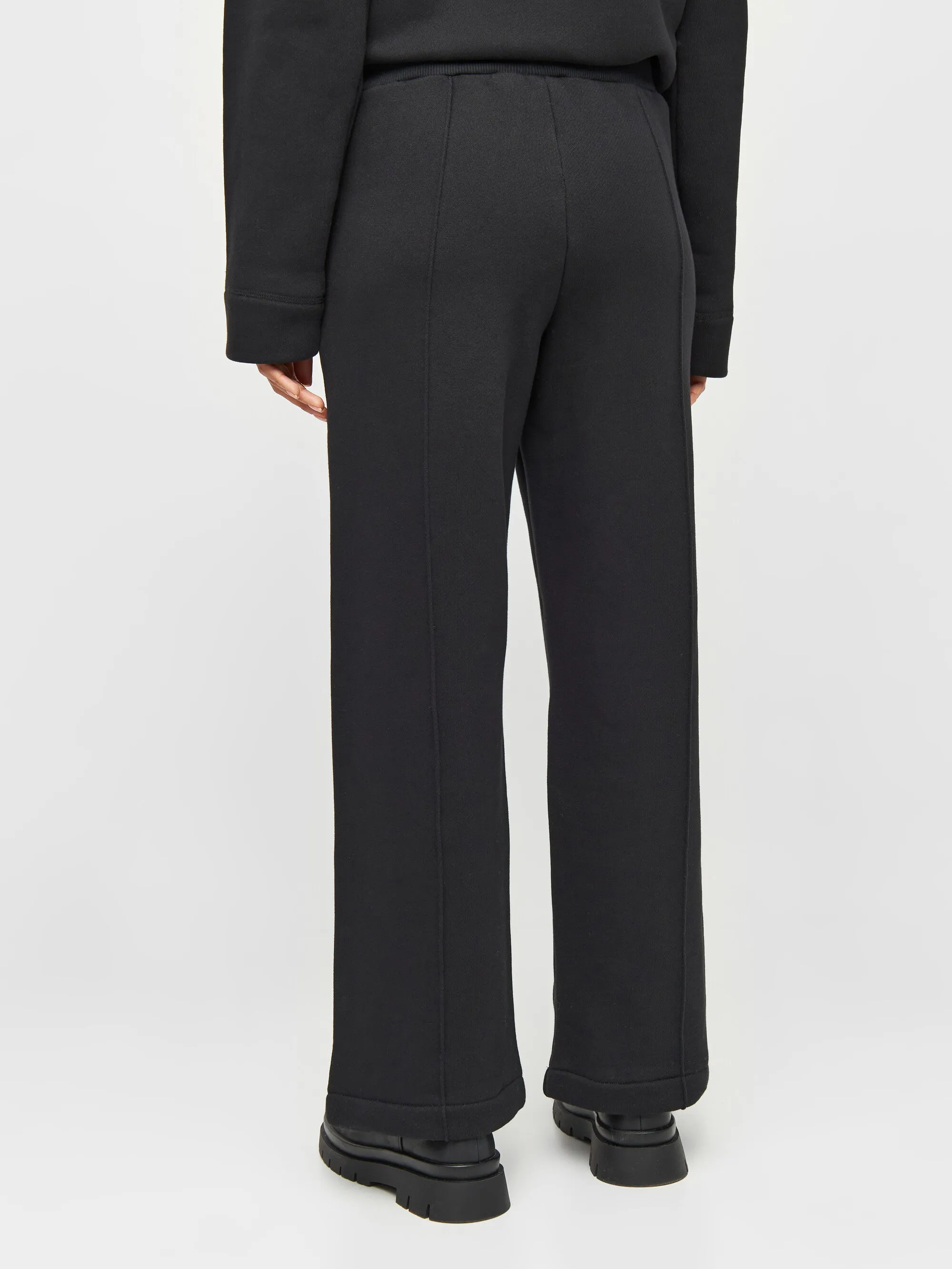 POSEY wide high-rise sweat elastic waistband pants - Black Jet