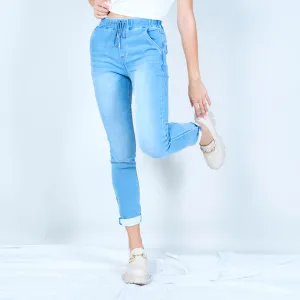 Relaxed jogger-style denim pants wholesale