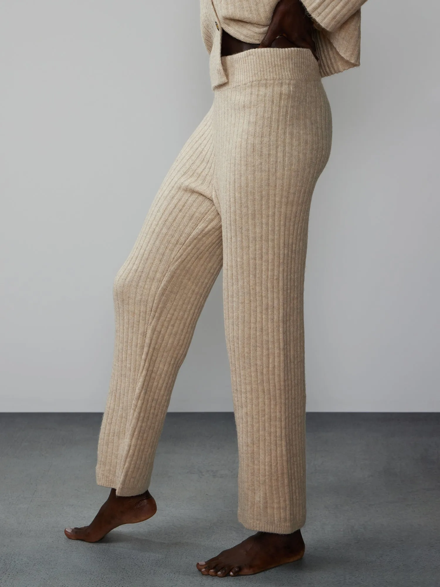 Ribbed Wide Leg Lounge Pant