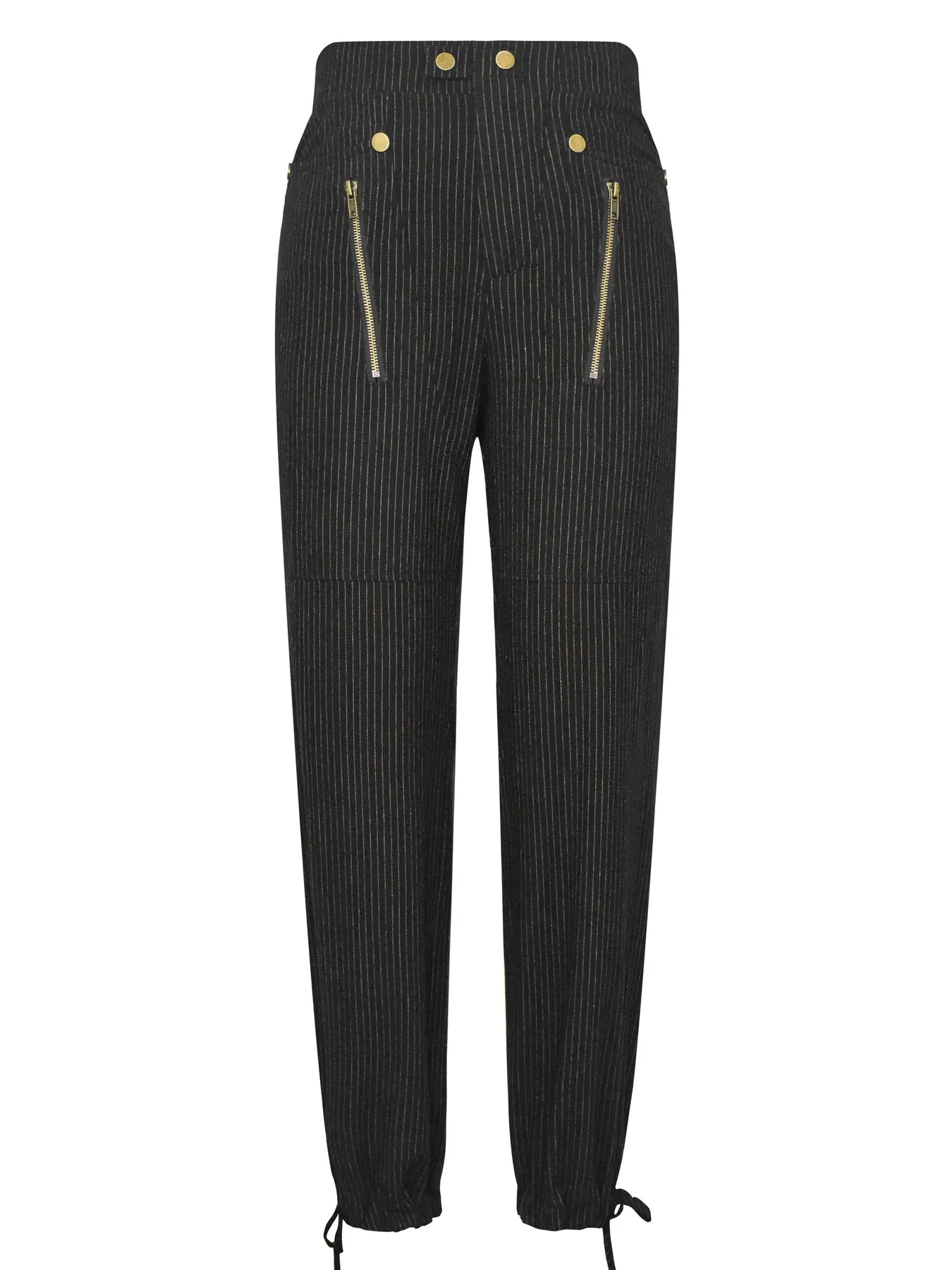 Ricci Pinstripe Cargo Pants - Black