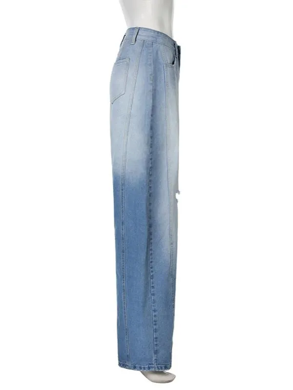 Ripped Banana Jeans Blue Casual Trendy Loose Jeans