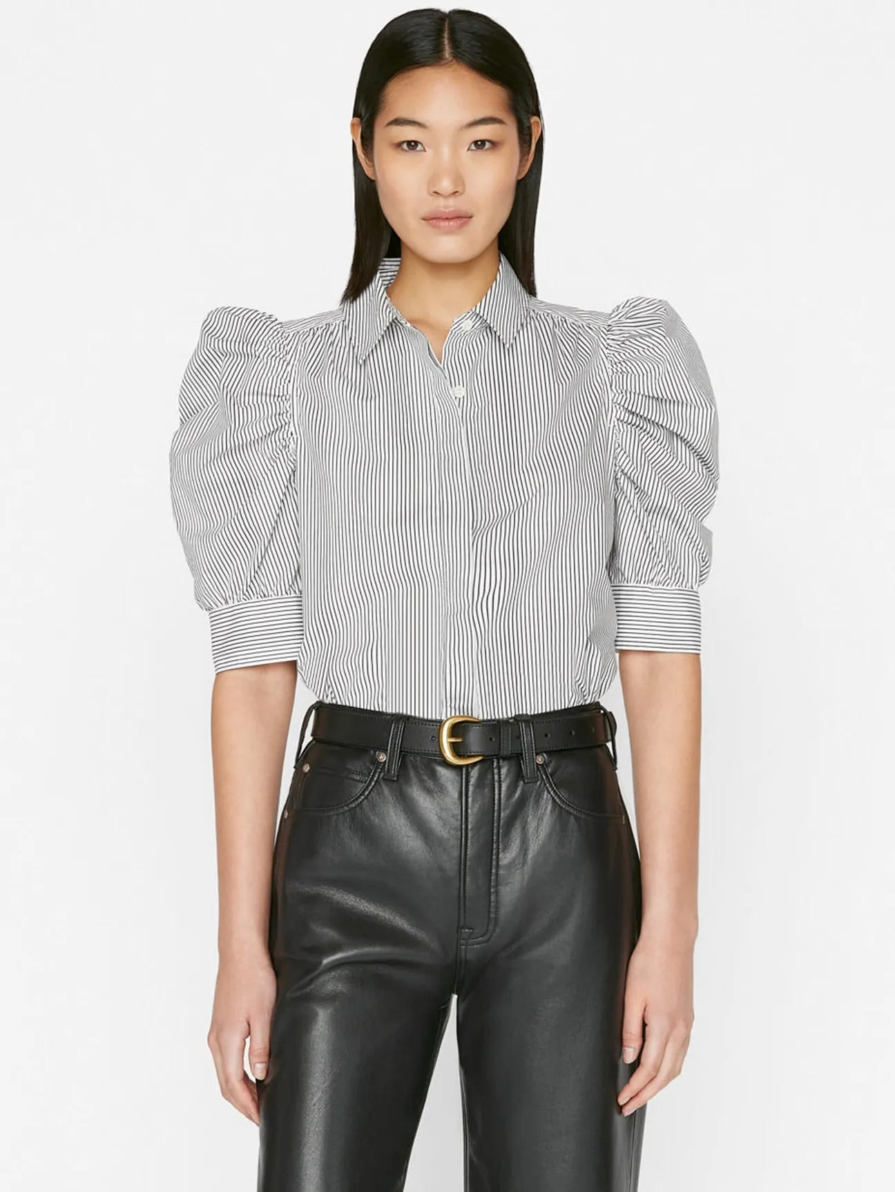 Ruched Puff Sleeve Shirt