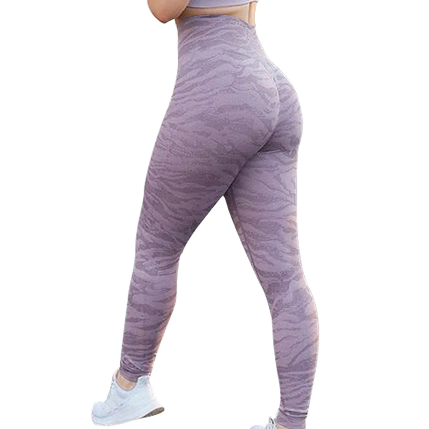 Seamless Camouflage Print Fitness Pants