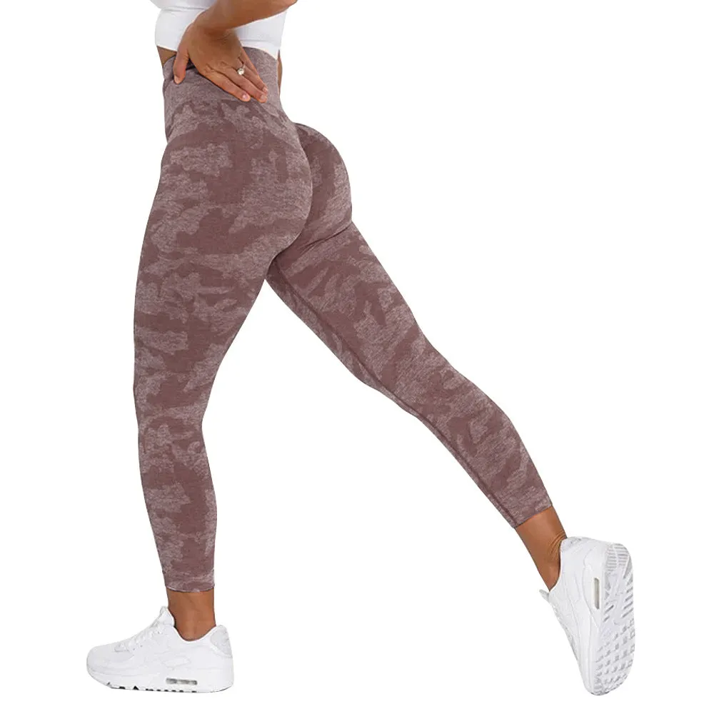 Seamless Camouflage Print Fitness Pants