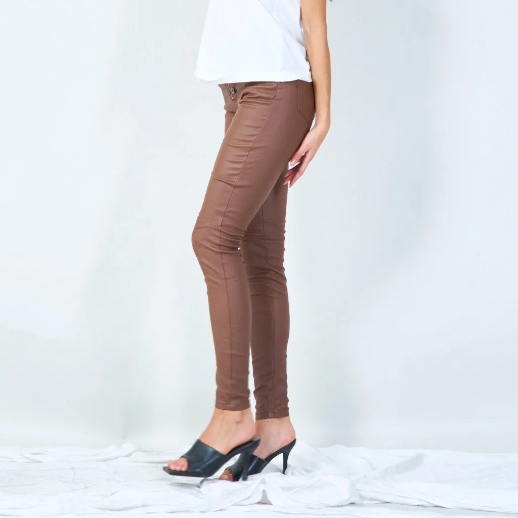 Slim-fit buttoned high-waist pants wholesale