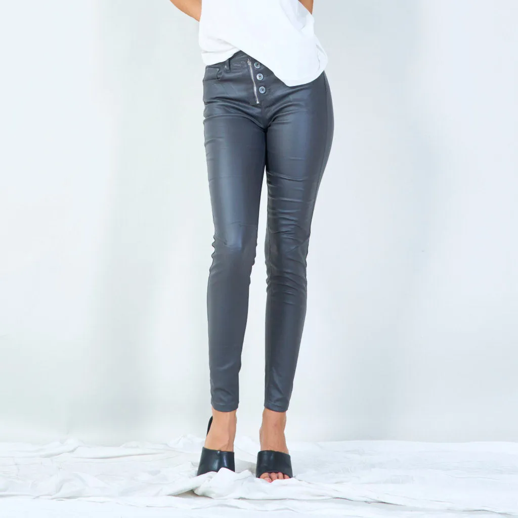 Slim-fit buttoned high-waist pants wholesale