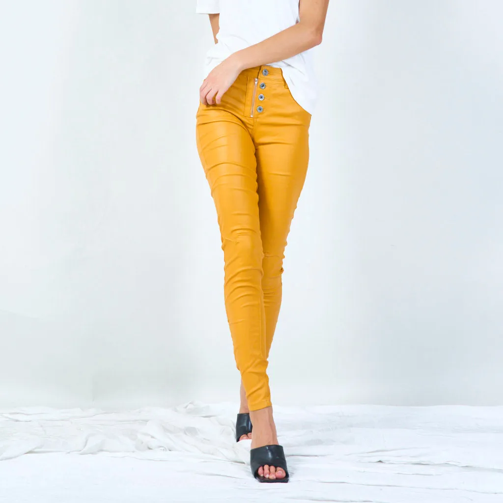 Slim-fit buttoned high-waist pants wholesale