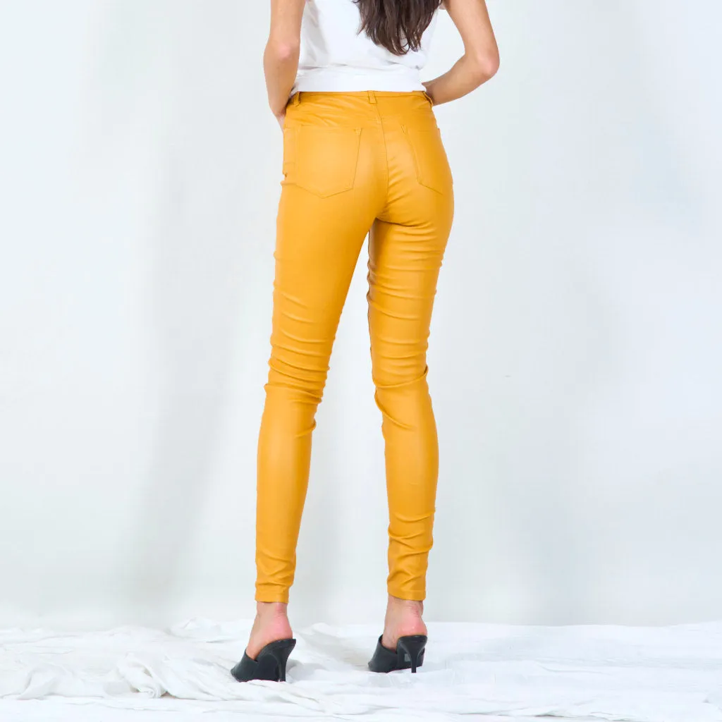 Slim-fit buttoned high-waist pants wholesale