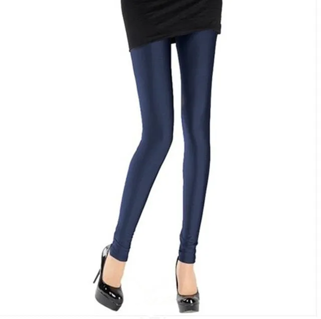 Solid Colour Shiny Women's Leggings