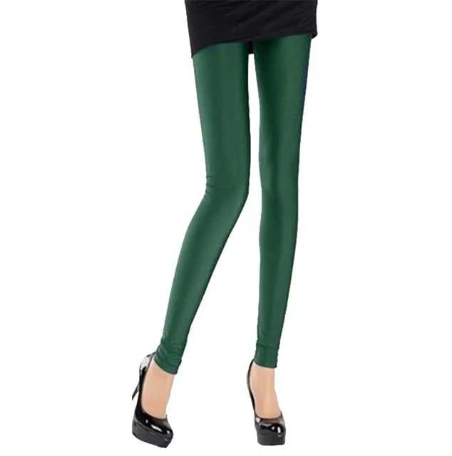 Solid Colour Shiny Women's Leggings