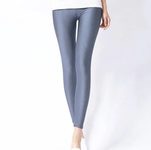 Solid Colour Shiny Women's Leggings