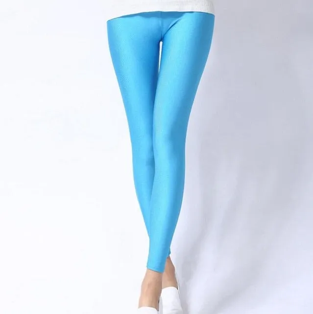 Solid Colour Shiny Women's Leggings