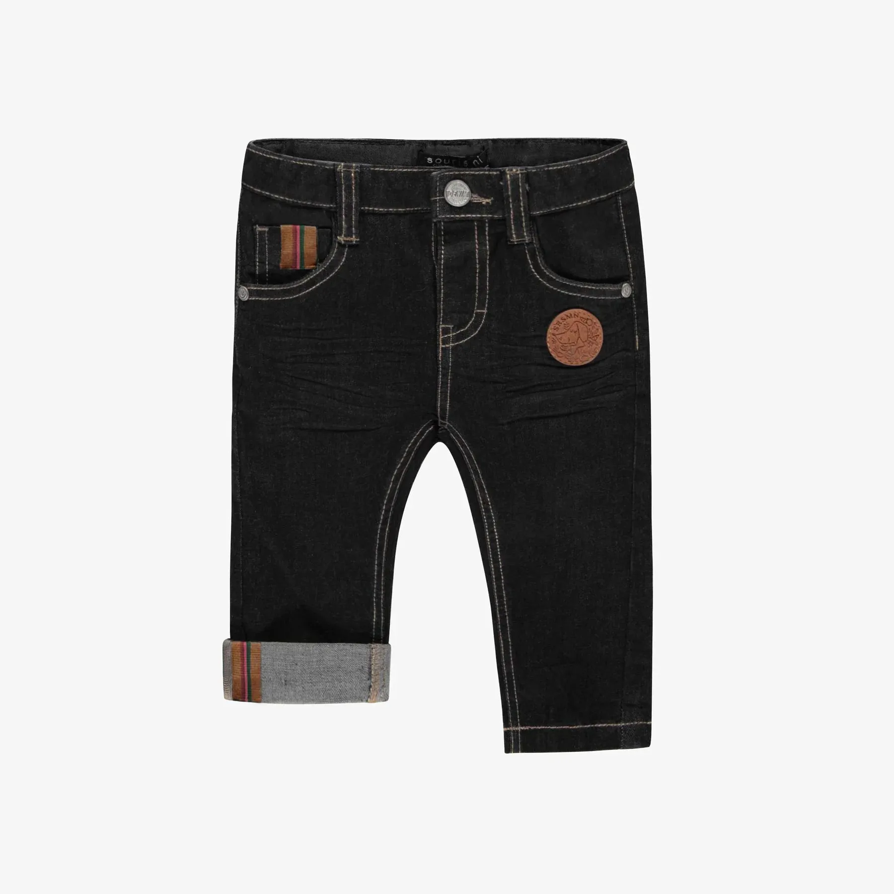 Souris Mini Black Stretchy Soft Denim - Baby