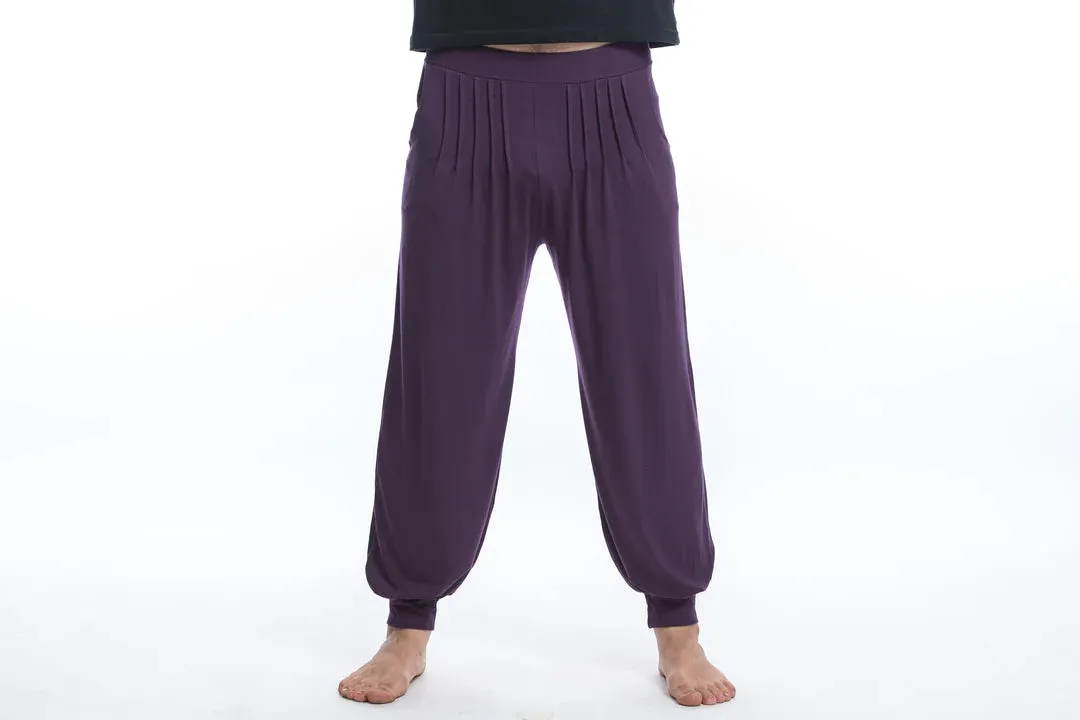 Spandex Cotton Harem Pant - Solid Purple, Thailand