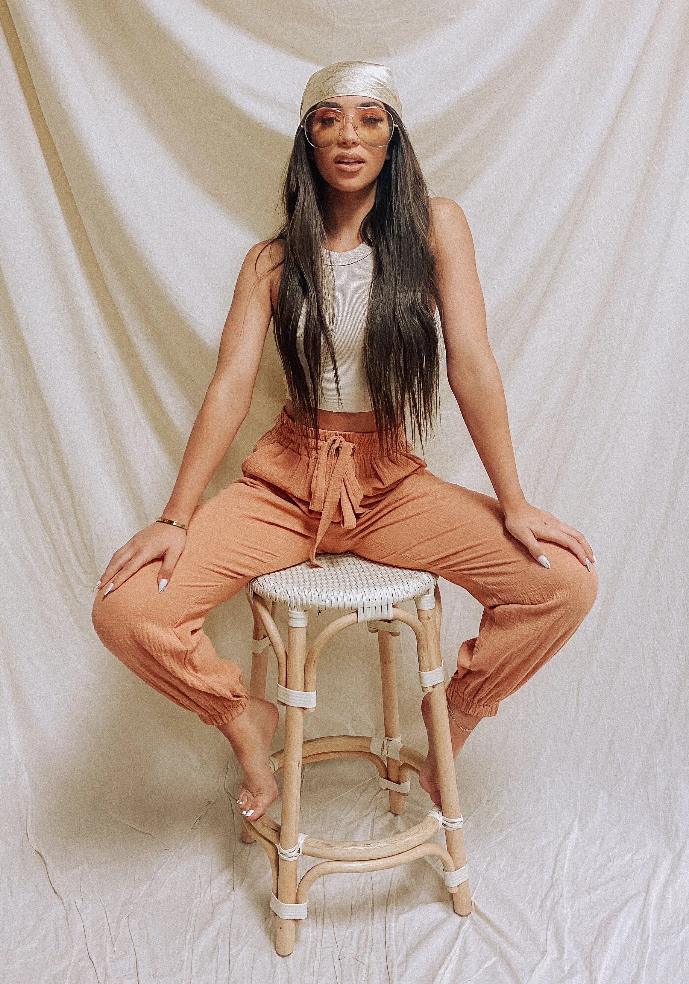 Spring Lovin' Gauze Jogger (Apricot)